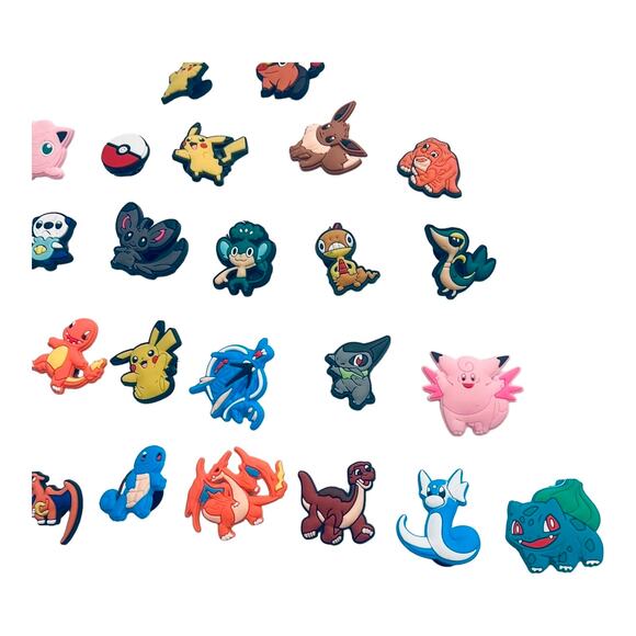 NEW Pokémon Pikachu SHOE CHARMS 30pc for Croc Shoes Zip Bags Dragons Dinosaurs + - Picture 3 of 8